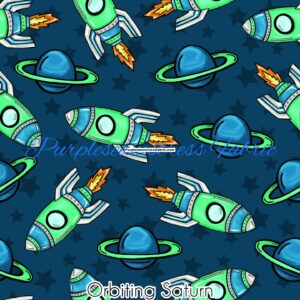 Orbiting Saturn Cotton Lycra