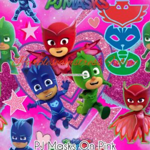 PJ Masks on Pink Cotton Lycra