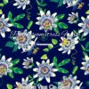 Passion Vine On Navy Cotton Lycra