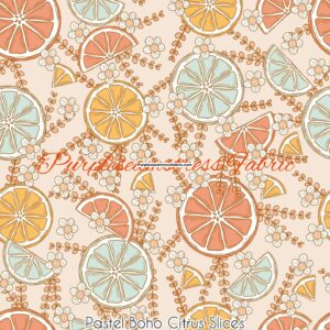 Pastel Boho Citrus Slices Cotton Lycra