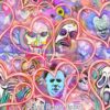 Pastel Horror Hearts Cotton Lycra