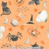 Pastel Orange Halloween Cotton Lycra