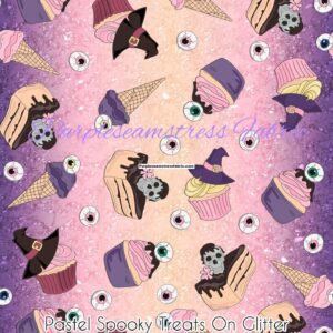Pastel Spooky Treats on Glitter Cotton Lycra