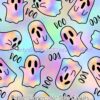 Pastel Watercolor Boo Ghosts Cotton Lycra