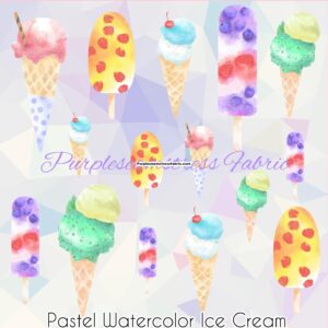 Pastel Watercolor Ice Cream Cotton Lycra