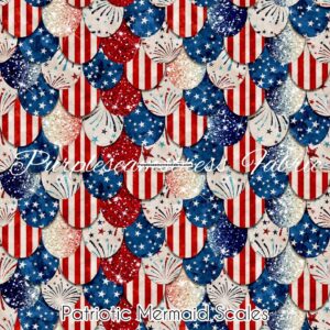 Patriotic Mermaid Scales Cotton Lycra