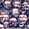Patriotic Mohawk Skulls Cotton Lycra