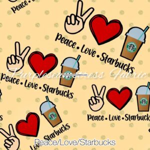 Peace/Love/Starbucks Cotton Lycra