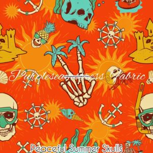 Peaceful Summer Skulls Cotton Lycra