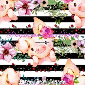 Piggy Floral Stripes Cotton Lycra