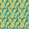 Pineapples On Dark Mint Cotton Lycra