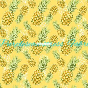 Pineapples On Yellow Cotton Lycra