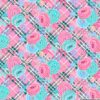 Pink/Blue Roses on Plaid Cotton Lycra