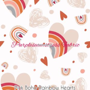 Pink Boho Rainbow Hearts Cotton Lycra