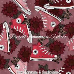 Pink High Tops & Sunflowers Cotton Lycra