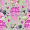 Pink Jellyfish Floral Cotton Lycra