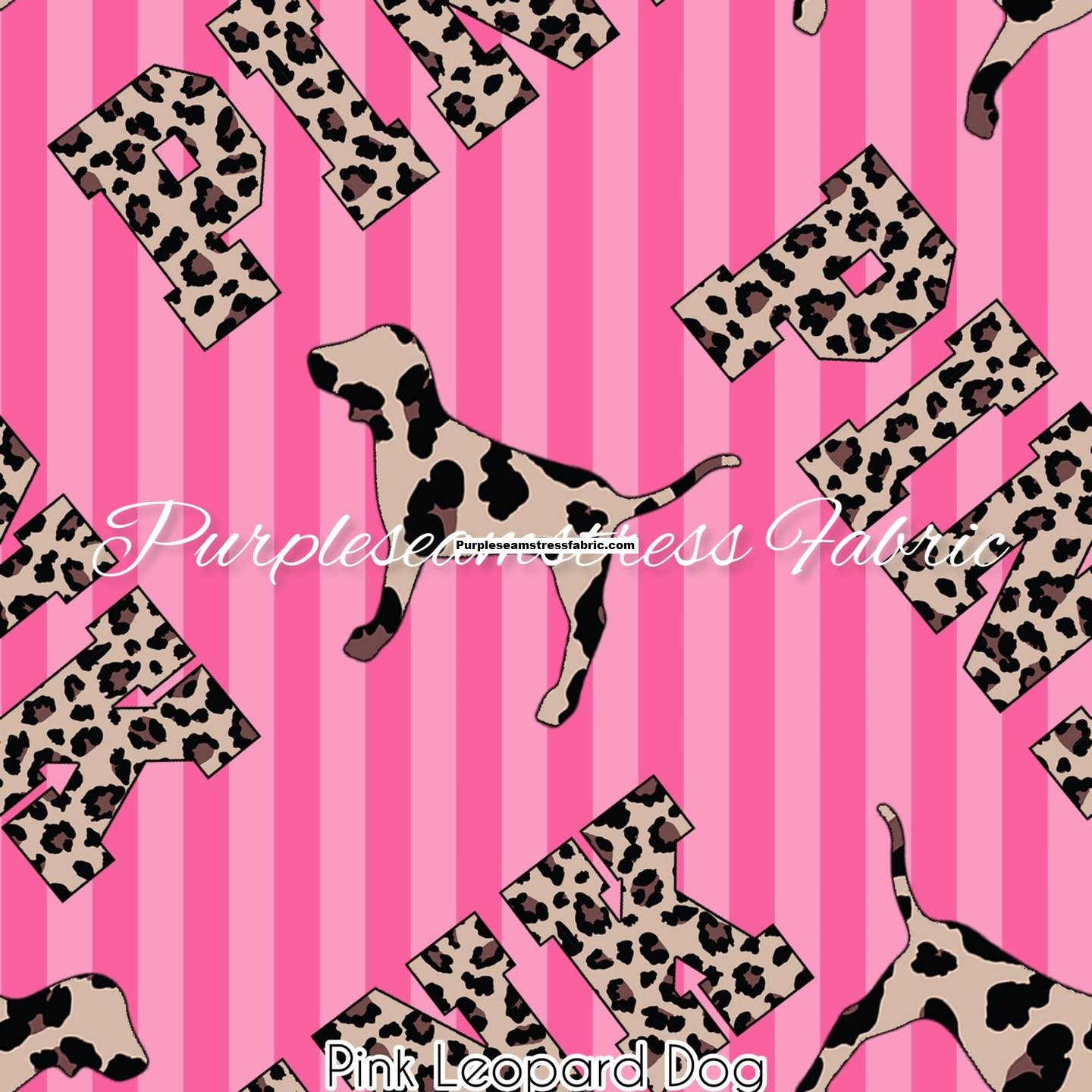 Pink Leopard Dog – Purpleseamstress Fabric