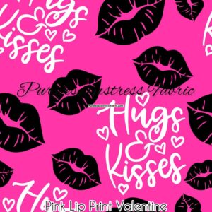 Pink Lip Print Valentine Cotton Lycra
