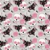 Pink Moths & Skulls Cotton Lycra