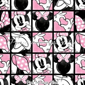 Pink Mouse Tiles Cotton Lycra