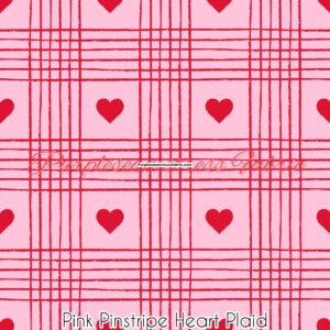 Pink Pinstripe Heart Plaid Cotton Lycra