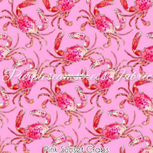 Sunset Crabs on Pink Cotton Lycra
