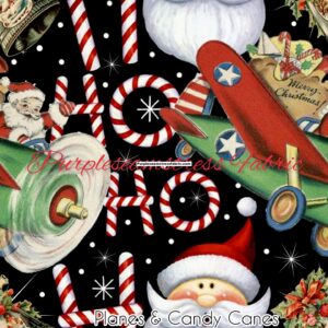 Planes & Candy Canes Cotton Lycra