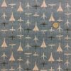 Fancy Fighter Airplanes on heathered denim cotton lycra