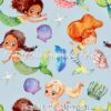 Playful Little Mermaids Cotton Lycra