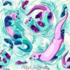 Playful Otters Cotton Lycra