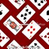 Playing Cards On Burgundy Cotton Lycra