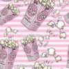 Popcorn Pink On Stripes Cotton Lycra