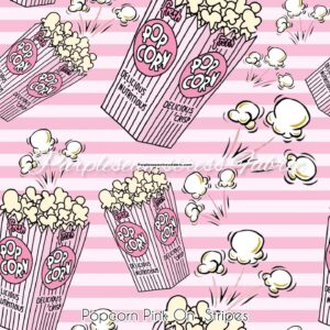Popcorn Pink On Stripes Cotton Lycra