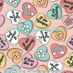 Positive Affirmation Hearts Cotton Lycra