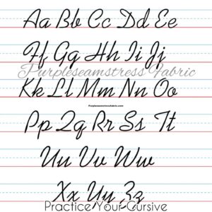 Practice your Cursive Cotton Lycra