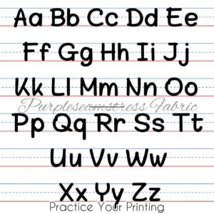 Practice Your Printing Cotton Lycra