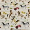 Prancing Ponies on Stripes Cotton Lycra