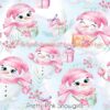 Pretty Pink Snowgirls Cotton Lycra