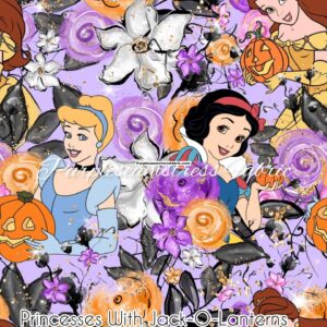 Princesses With Jack-O Lanterns Cotton Lycra
