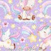 Pudgy Unicorns & Rainbows Cotton Lycra