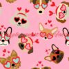 Puppy Love On Pink Valentine's Cotton Lycra