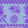 Purple On Aqua Faux Lace Cotton Lycra