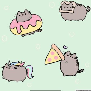 Pusheen Loves Snacks Cotton Lycra