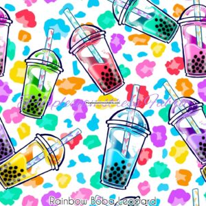 Rainbow Boba Leopard Cotton Lycra