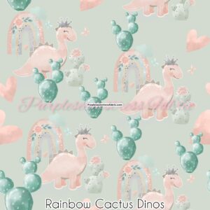 Rainbow Cactus Dinos Cotton Lycra