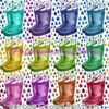 Rainbow Colored Rainboots Cotton Lycra
