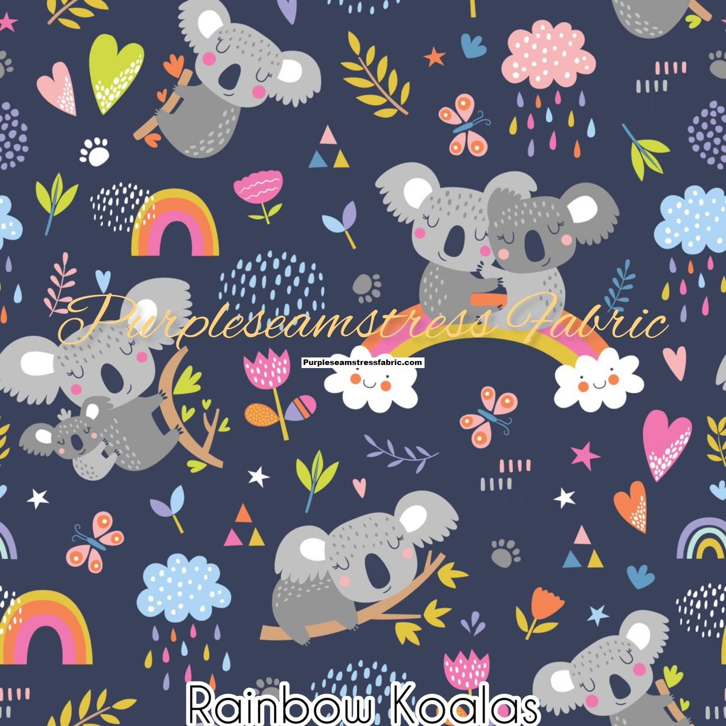 Rainbow Koalas – Purpleseamstress Fabric