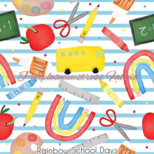 Rainbow School Days Cotton Lycra