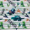 Striped Rawr! Dinosaurs on Stripes Cotton Lycra