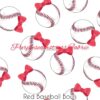 Red Baseball Bows Cotton Lycra